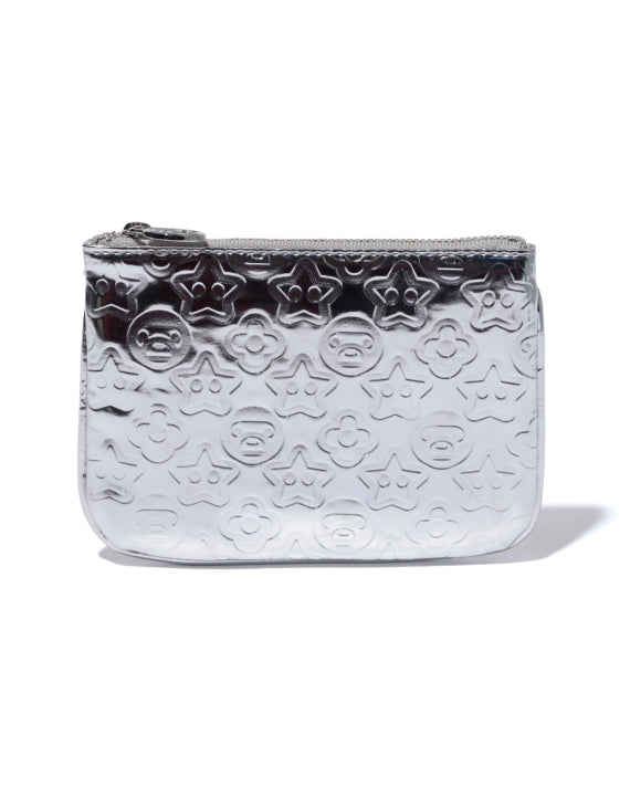 BABY MILO SHINY POUCH EMBOSSED MULTI CASE WALLET - SILVER