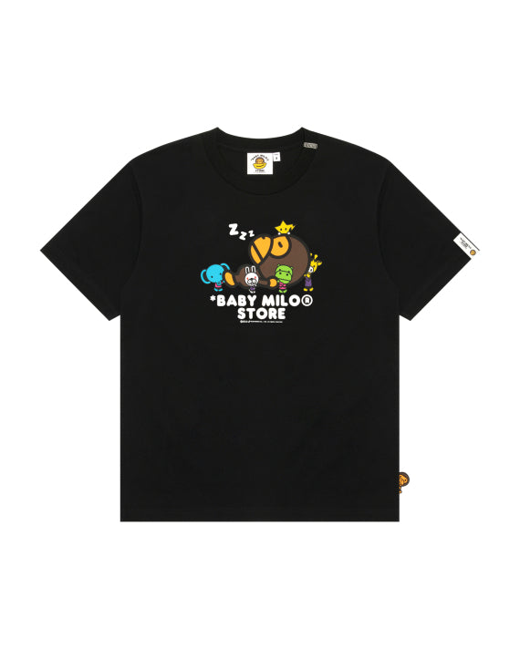 BLACK BABY MILO TEE/ T-SHIRT WITH BABY MILO'S FRIENDS GRAPHIC