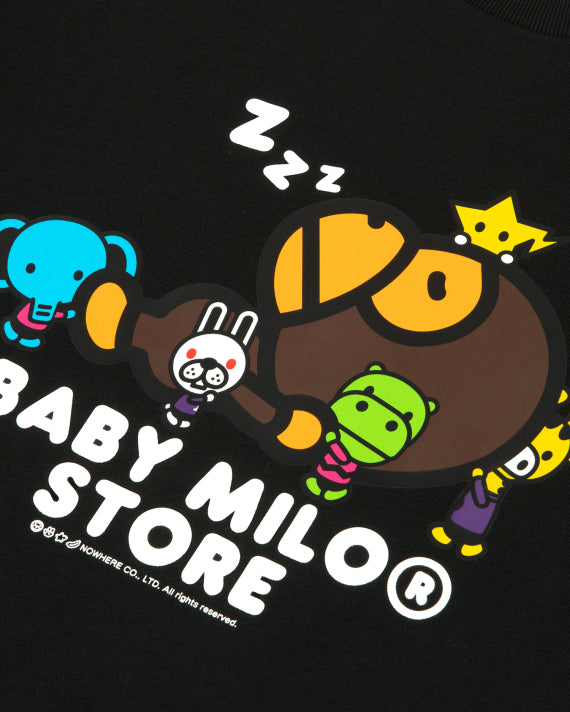 BLACK BABY MILO TEE/ T-SHIRT WITH BABY MILO'S FRIENDS GRAPHIC