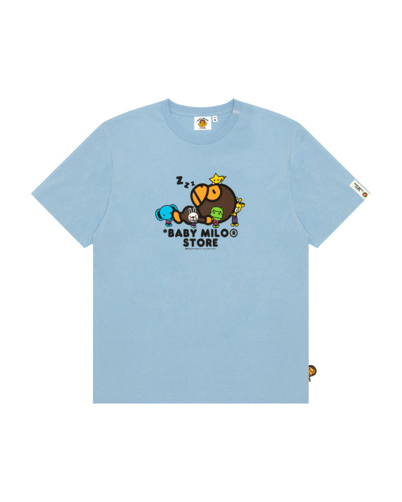 LIGHT BLUE BABY MILO T-SHIRT WITH BABY MILO'S FRIENDS GRAPHIC