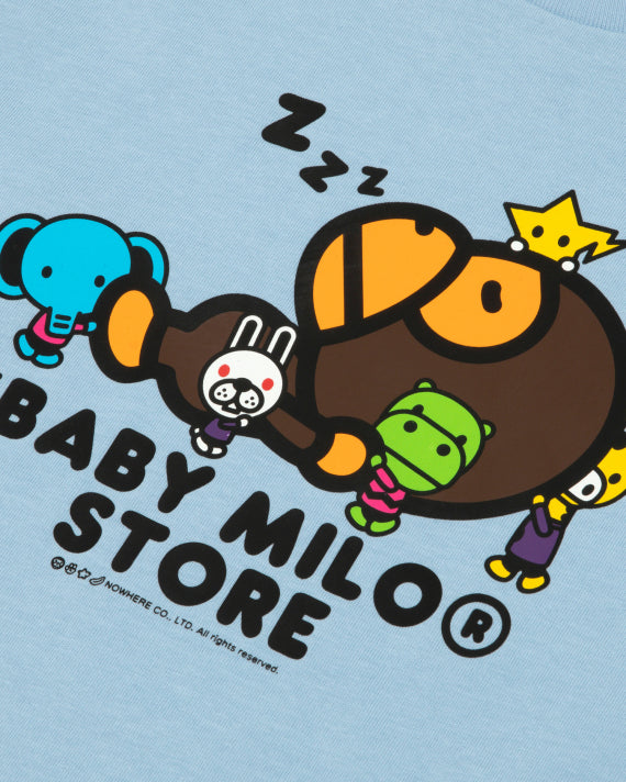 LIGHT BLUE BABY MILO T-SHIRT WITH BABY MILO'S FRIENDS GRAPHIC