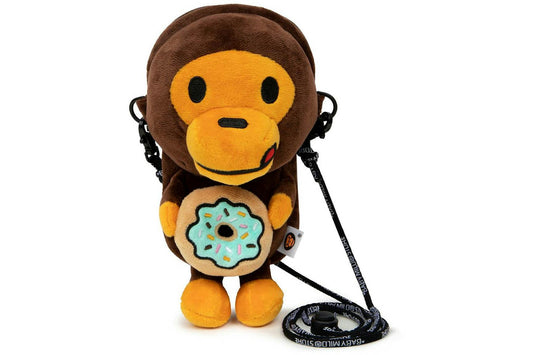 BAPE BABY MILO DONUT PLUSH MOBILE BAG - BROWN/BLUE (FW24)
