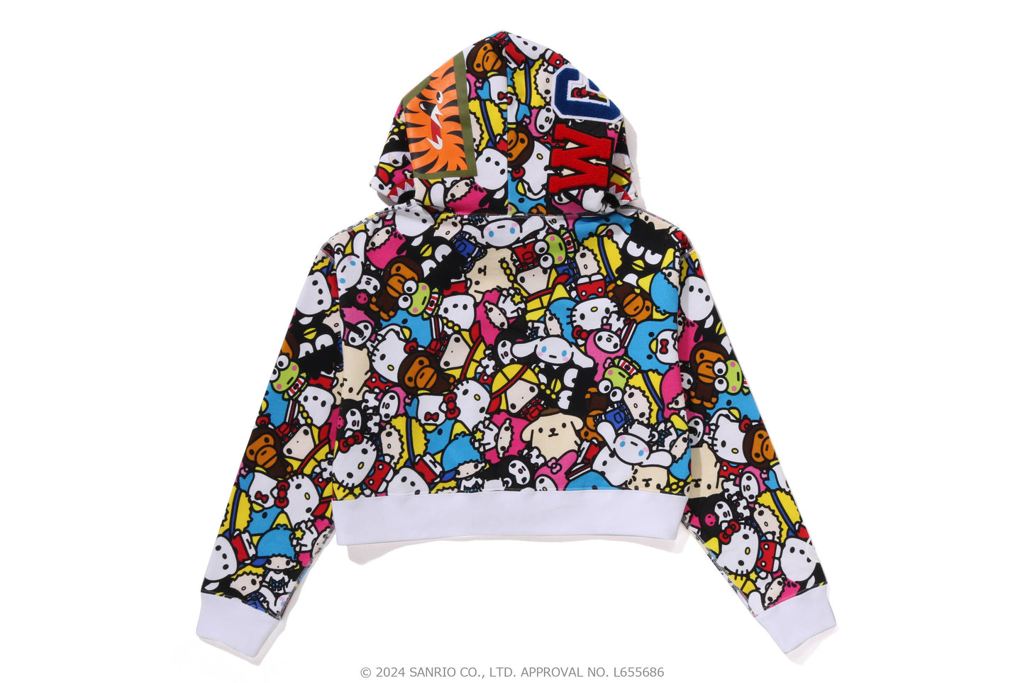 BABY MILO x SANRIO CHARACTERS CROPPED SHARK FULL ZIP HOODIE COLOR: MULTI (LADIES)