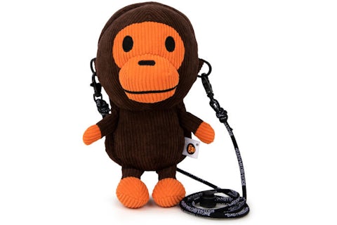 BAPE BABY MILO CORDUROY PLUSH MOBILE BAG - BROWN