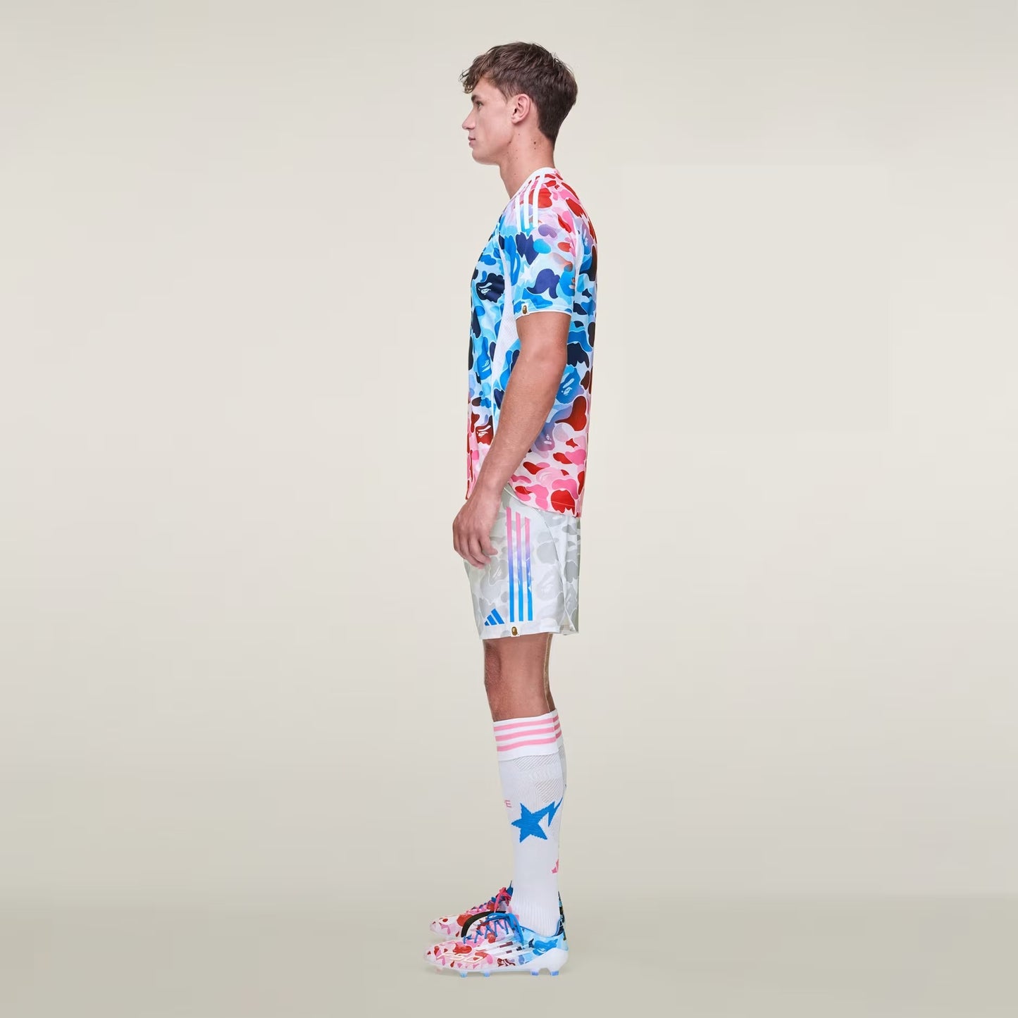 BAPE X ADIDAS SOCCER SHORTS - BAPE ABC CAMO (GREY/WHITE VARIANT)