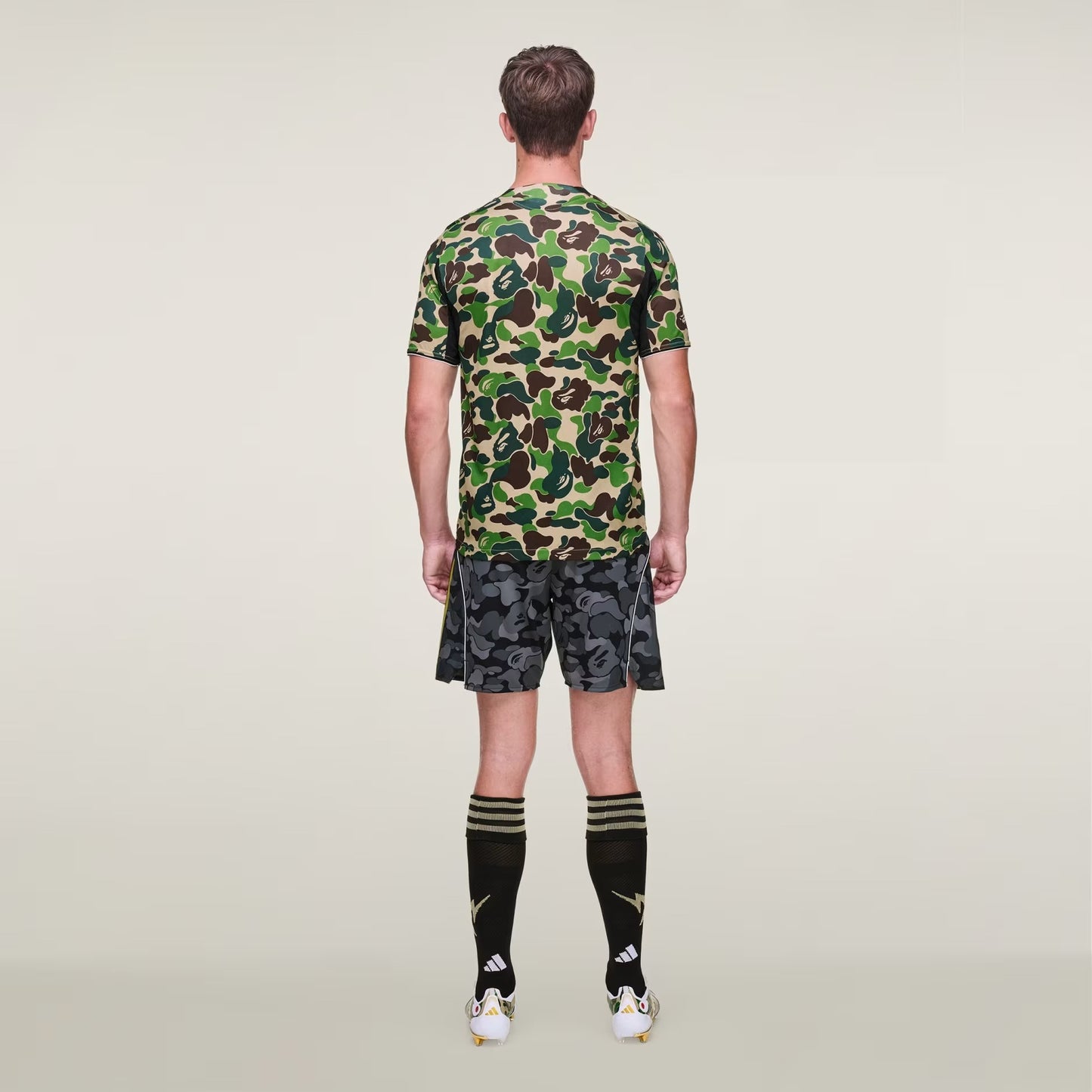 BAPE X ADIDAS SOCCER SHORTS - BAPE ABC CAMO (BLACK/GREY VARIANT)