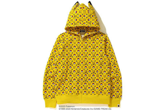BAPE X POKEMON PIKACHU HOODIE - YELLOW - KIDS - ASIA SIZE 110