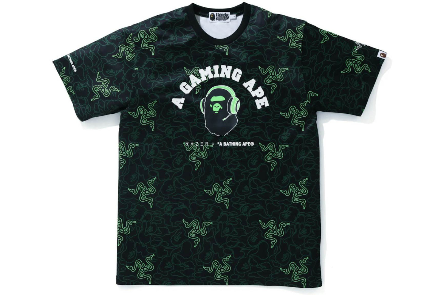 BAPE x RAZER A BATHING APE NEON CAMO TEAM TEE - L SIZE