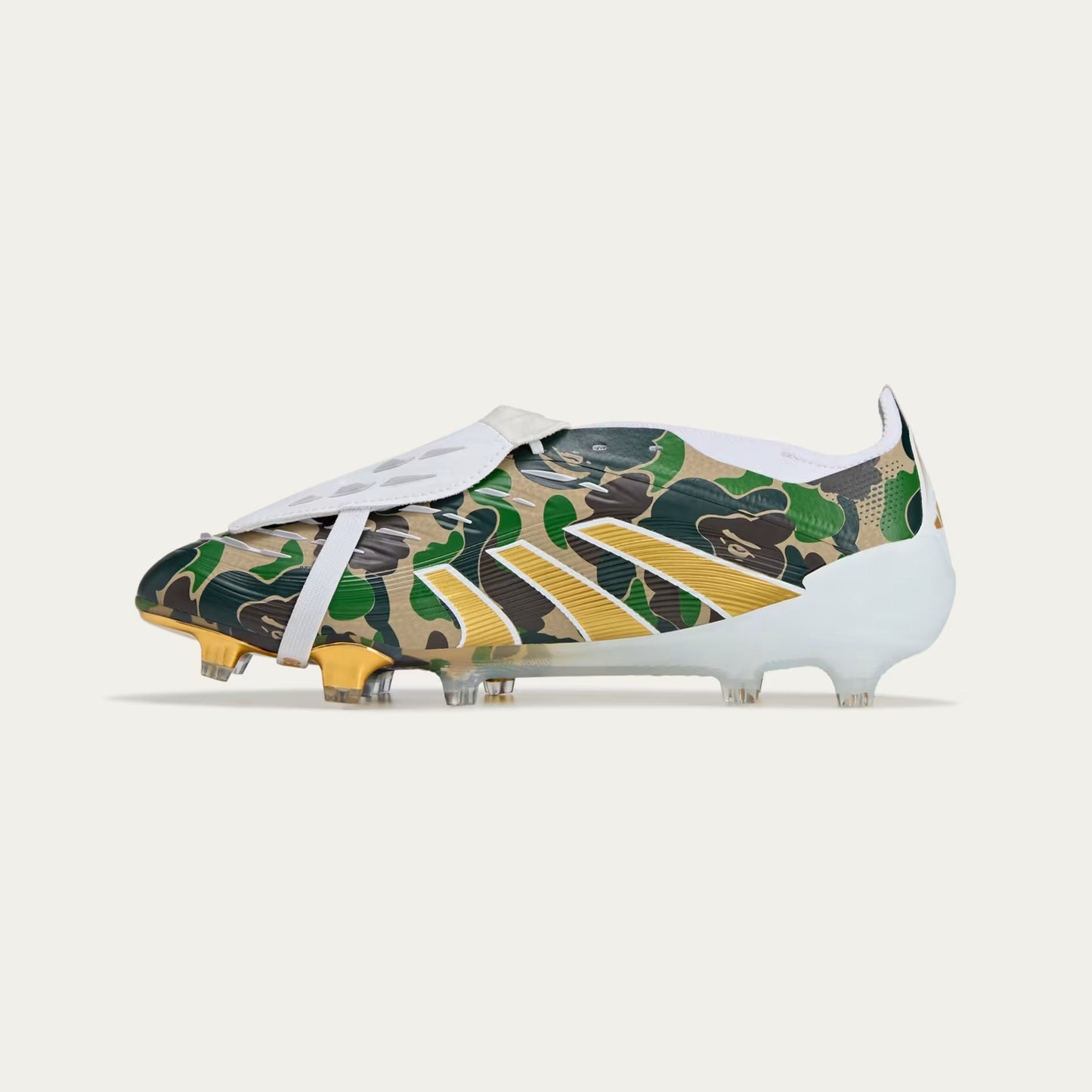 BAPE X ADIDAS PREDATOR ELITE FOLD-OVER TONGUE FIRM GROUND BOOTS LIMITED-EDITION PREDATOR ELITE BOOTS CLAD IN VIBRANT BAPE GRAPHICS