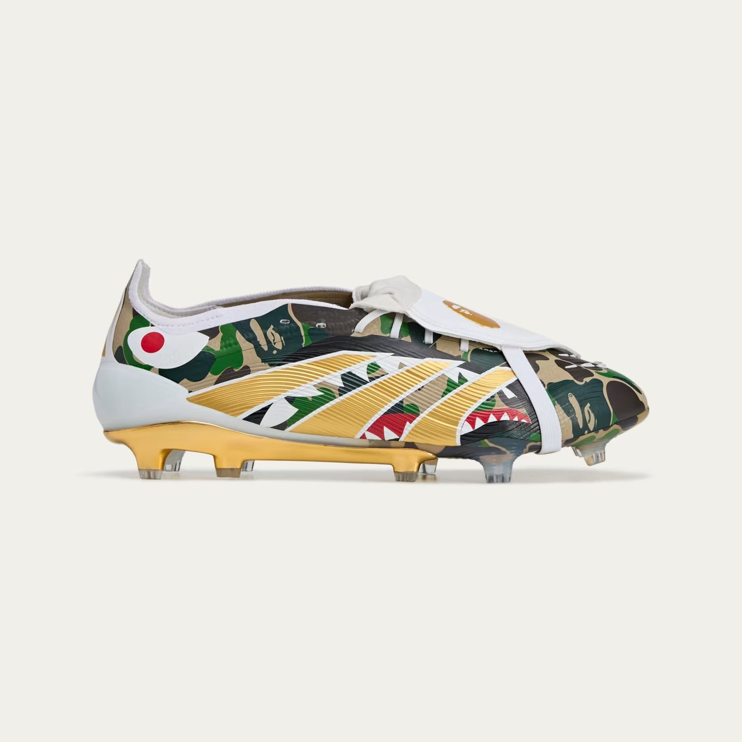 BAPE X ADIDAS PREDATOR ELITE FOLD-OVER TONGUE FIRM GROUND BOOTS LIMITED-EDITION PREDATOR ELITE BOOTS CLAD IN VIBRANT BAPE GRAPHICS