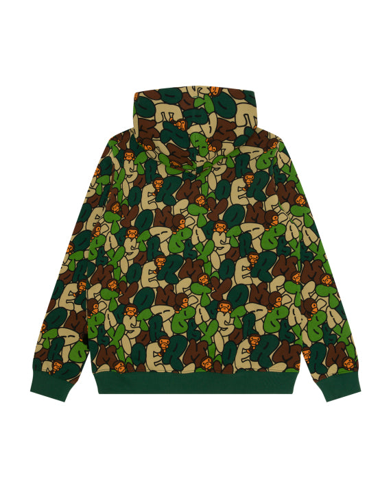 BABY MILO ALL-OVER PRINT HOODIE- EMERALD - S-M