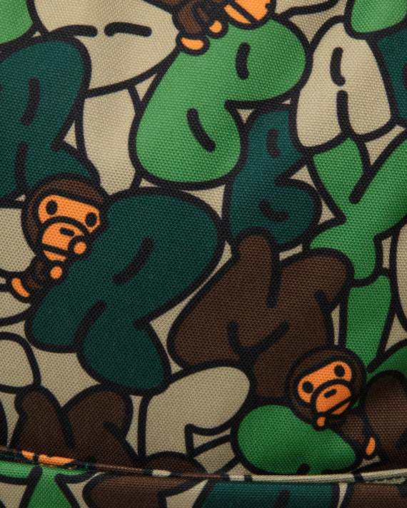 BABY MILO CAMO ALPHABET PRINT MEDIUM BACKPACK - ARMY GREEN