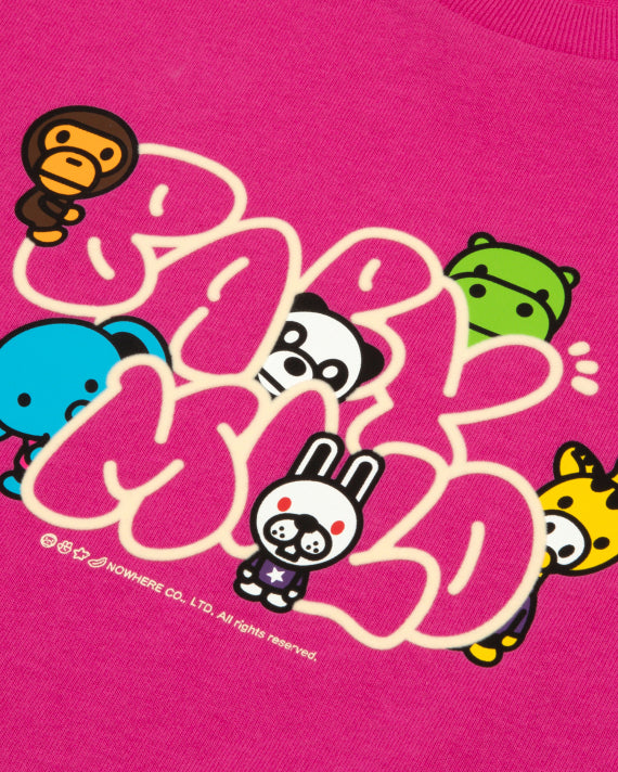BABY MILO and FRIENDS LONG SLEEVE TEE - CARMINE ROSE - S-XL