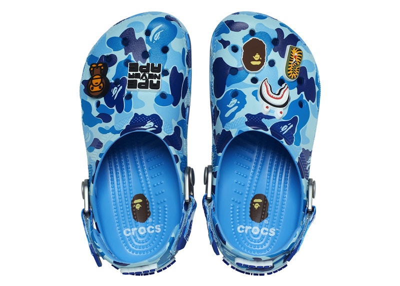 CROCS CLASSIC CLOG A BATHING APE ABC CAMO BLUE (KIDS)