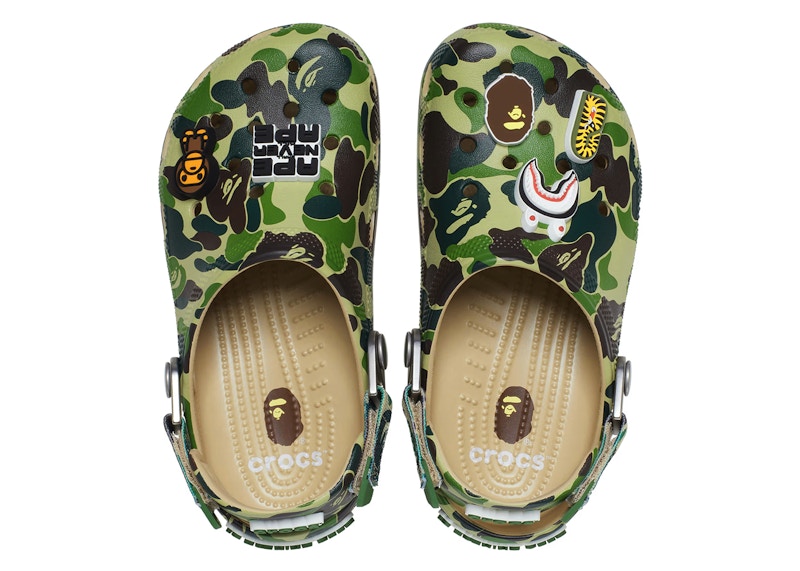 CROCS CLASSIC CLOG A BATHING APE ABC CAMO GREEN (KIDS)