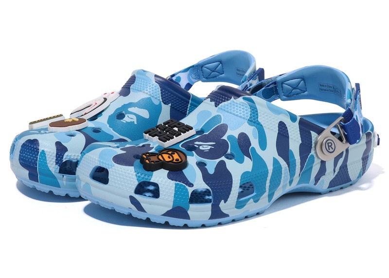 CROCS CLASSIC CLOG A BATHING APE ABC CAMO BLUE (KIDS)