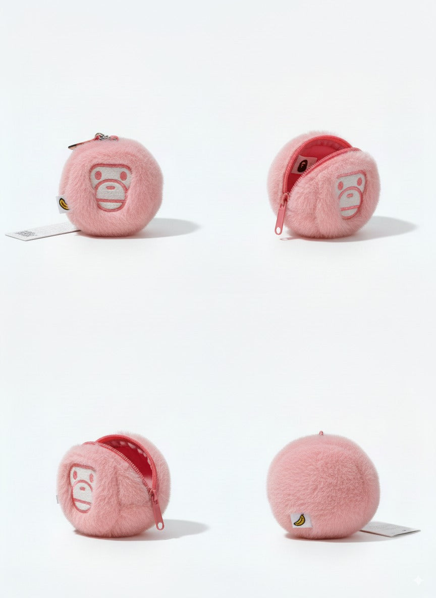 BABY MILO FUR COIN CASE - PINK