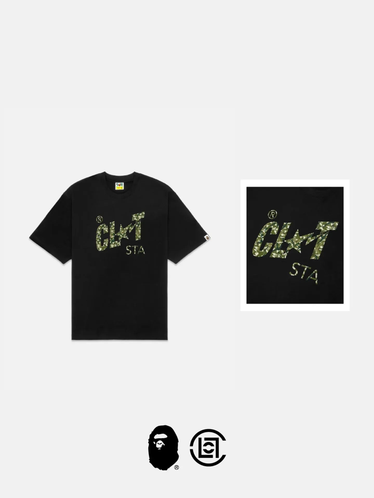 BAPE® X CLOT: CAMOUFLAGE REIMAGINATION SHORT-SLEEVE T-SHIRTS CLOT STA