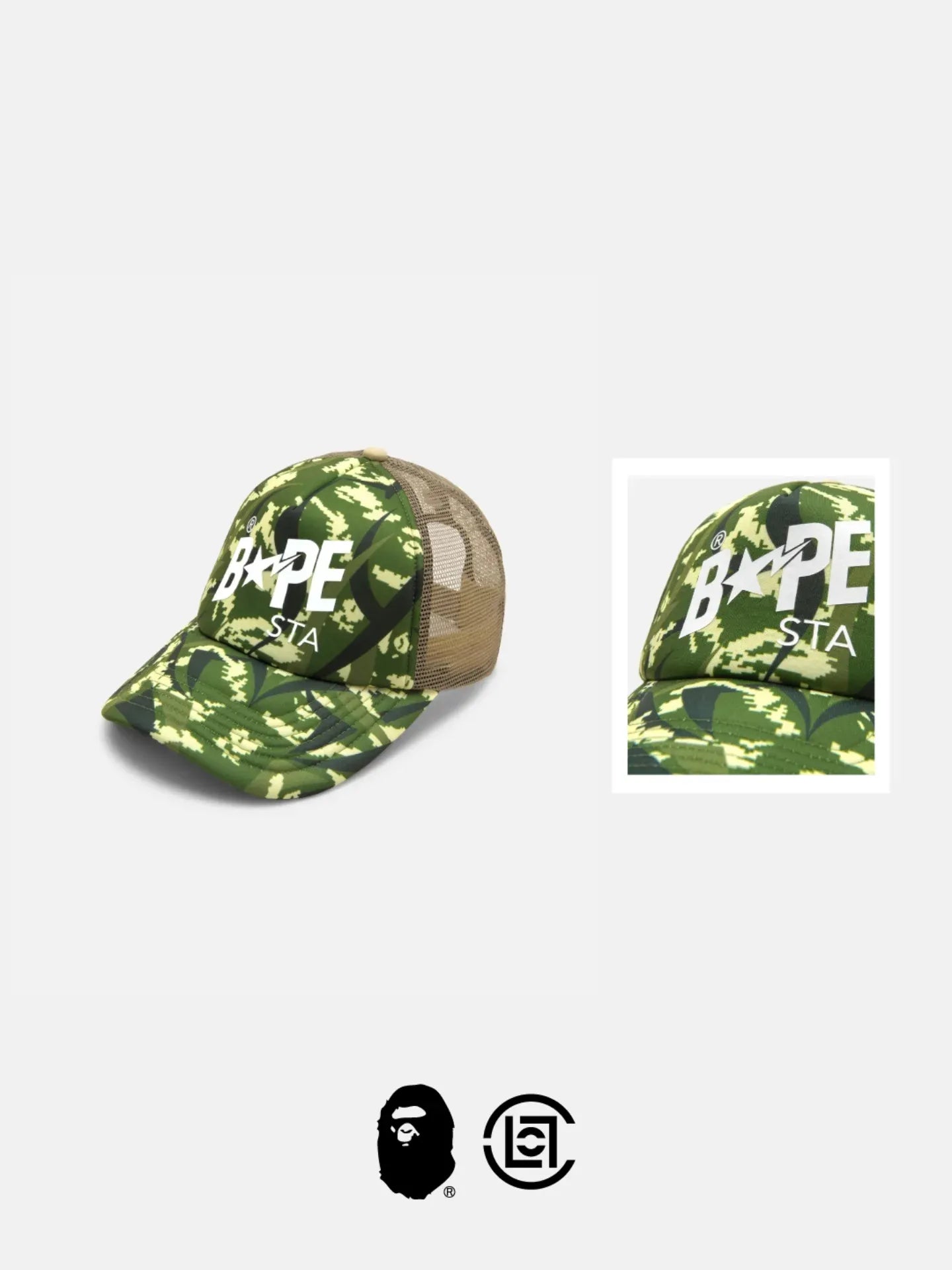 BAPE® X CLOT: CAMOUFLAGE REIMAGINATION TRUCKER HAT (FREE SIZE)