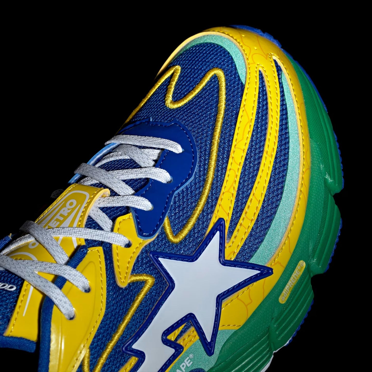 ORCATION BAPE SHOES - Y2K BRAZIL COLORWAY WITH ENAMEL LEATHER, AND COMES WITH EXTRA LACES