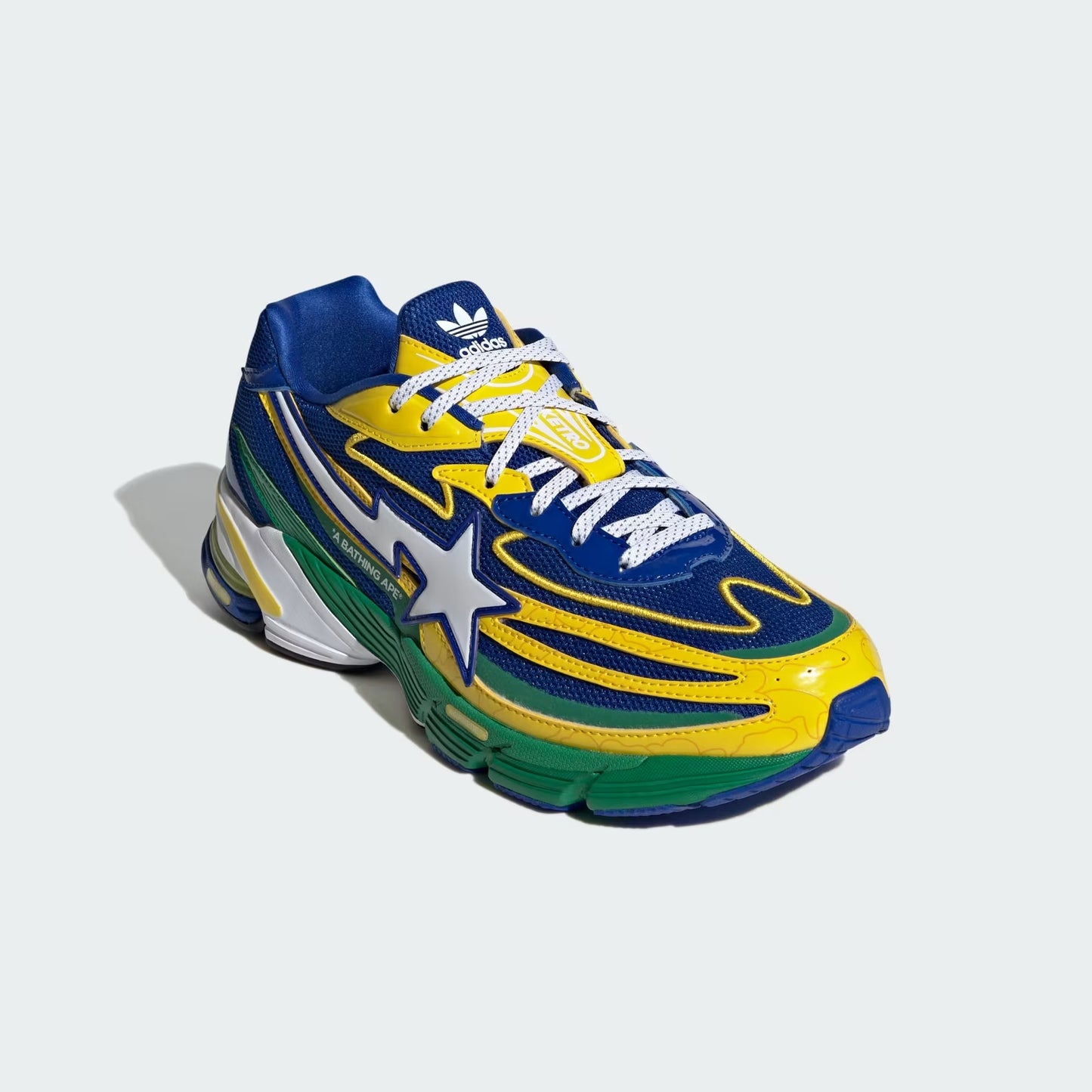 ORCATION BAPE SHOES - Y2K BRAZIL COLORWAY WITH ENAMEL LEATHER, AND COMES WITH EXTRA LACES