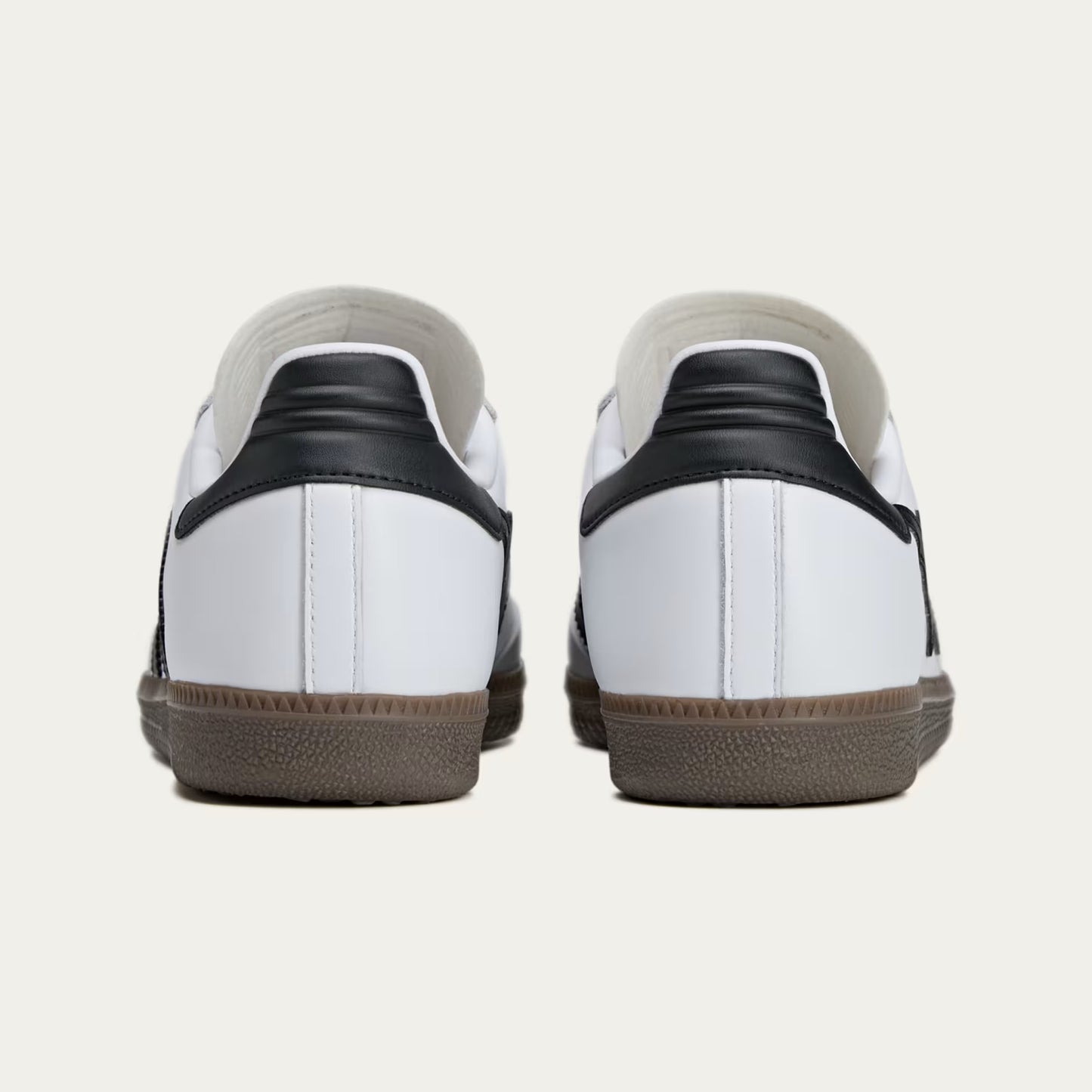 SAMBA BAPE SHOES - WHITE LEATHER WITH BOLD STAR LOGO AND GUM SOLE