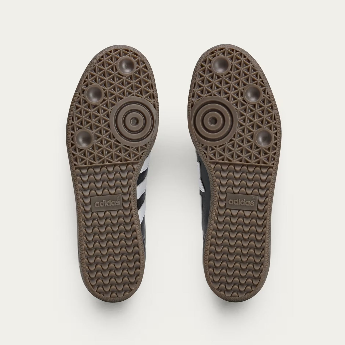 SAMBA BAPE SHOES - BLACK LEATHER WITH BOLD STAR LOGO AND GUM SOLE