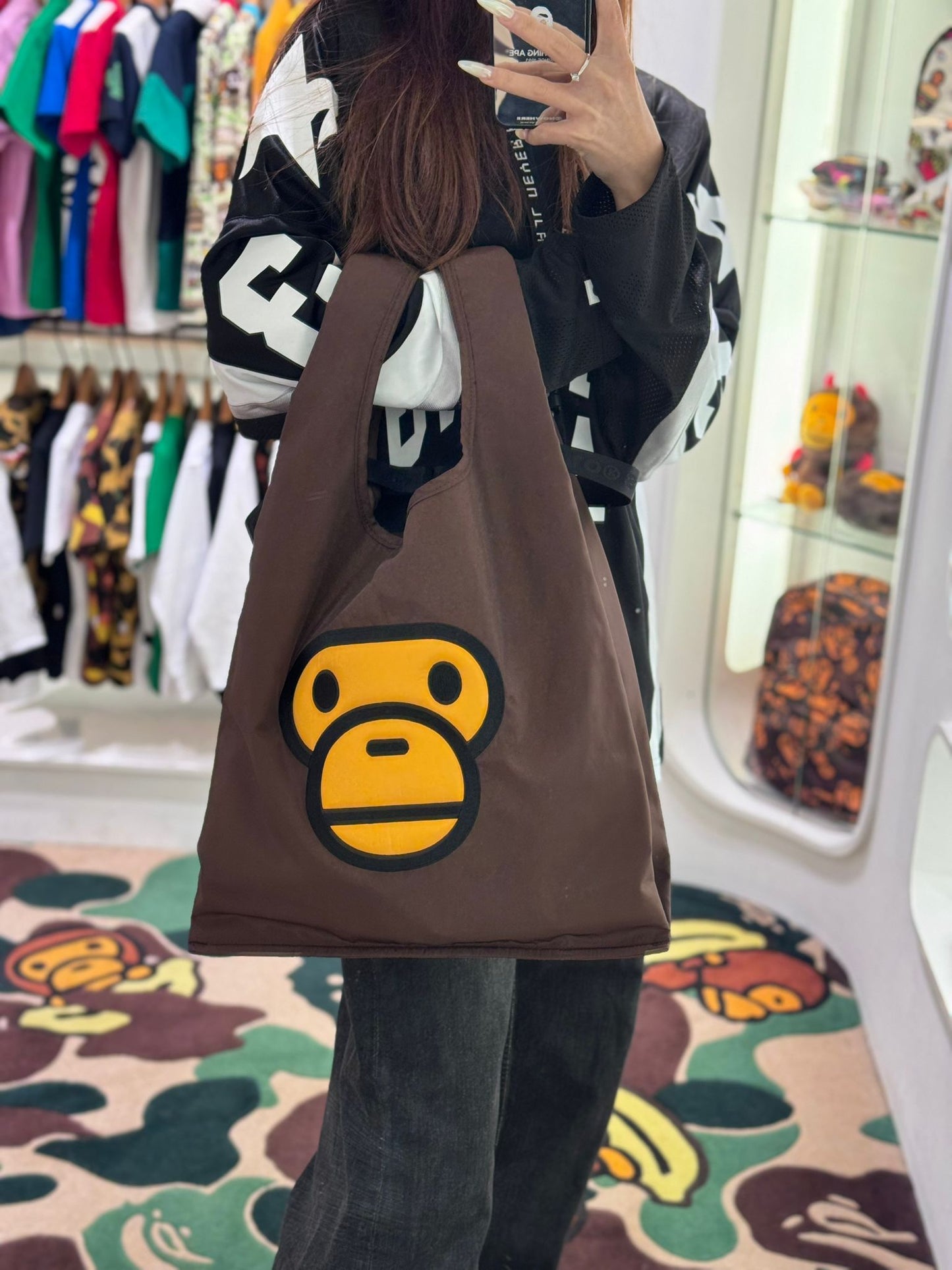BABY MILO HEAD TOTE BAG BROWN