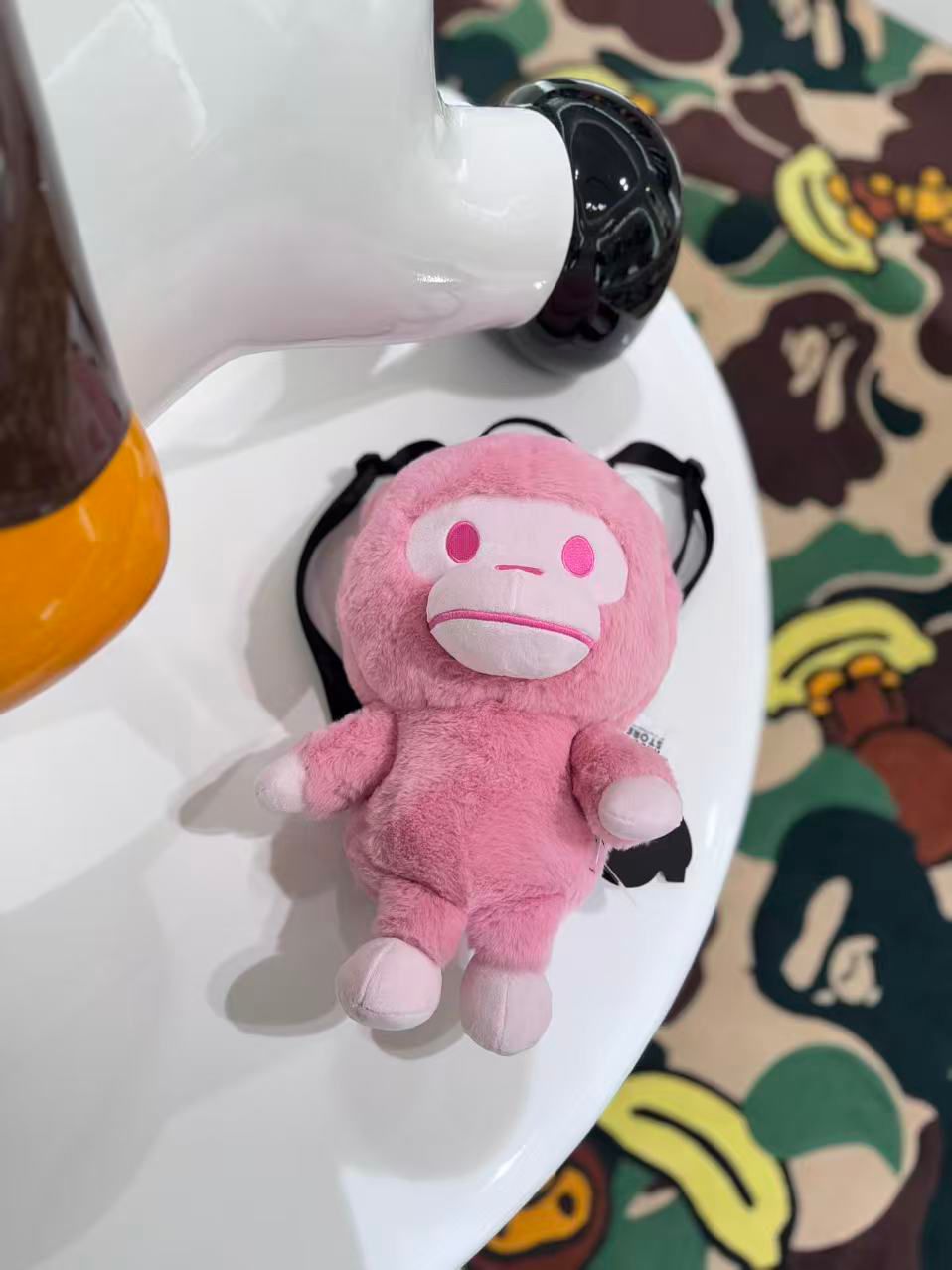 BAPE BABY MILO LARGE PLUSH BACKPACK PINK