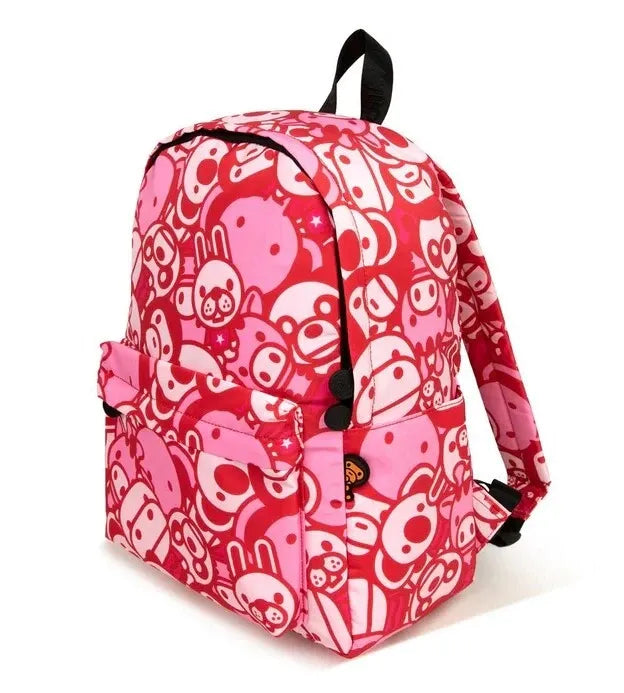 BABY MILO CAMO ALL FRIIENDS PRINT MEDIUM BACKPACK (SS23) - PINK