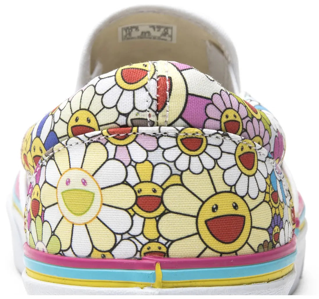 VANS SLIP-ON LX TAKASHI MURAKAMI MULTI-COLOR FLOWER - MEN US SIZE 9