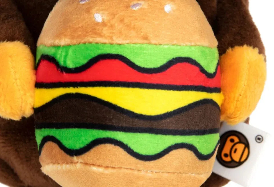 BAPE BABY MILO HAMBURGER PLUSH MOBILE BAG - BROWN (25SS)
