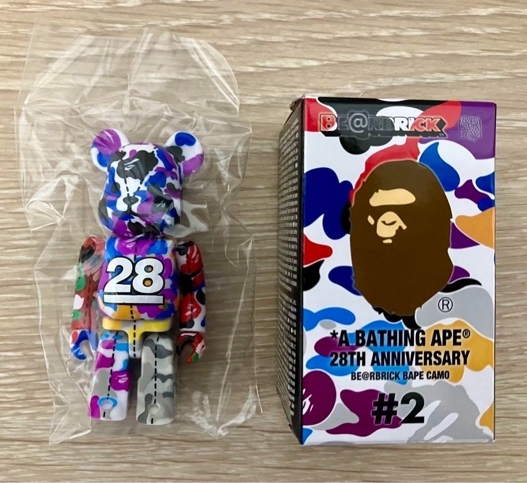BEARBRICK X A BATHING APE 28TH ANNIVERSARY CAMO #2 100% - MULTI CAMO COLORS (SECRET EDITION)