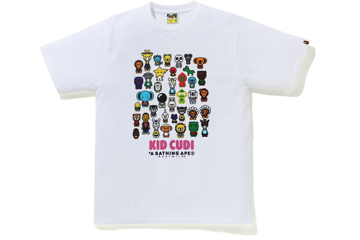 BAPE X KID CUDI BABY MILO FRIENDS TEE - WHITE