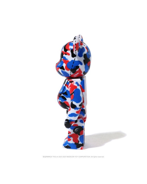 BEARBRICK X A BATHING APE 28TH ANNIVERSARY CAMO #2 100% - RED/ BLUE/ BLACK