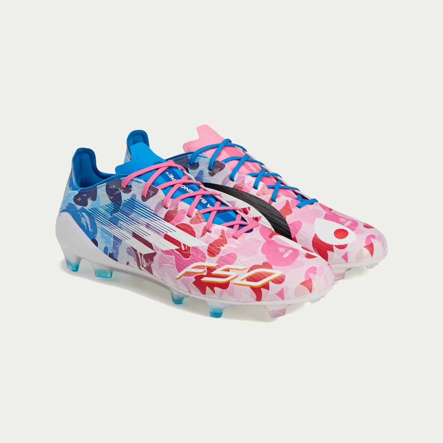BAPE X ADIDAS F50 ELITE FIRM GROUND BOOTS - LIMITED-EDITION F50 ELITE BOOTS CLAD IN EFFERVESCENT BAPE GRAPHICS.