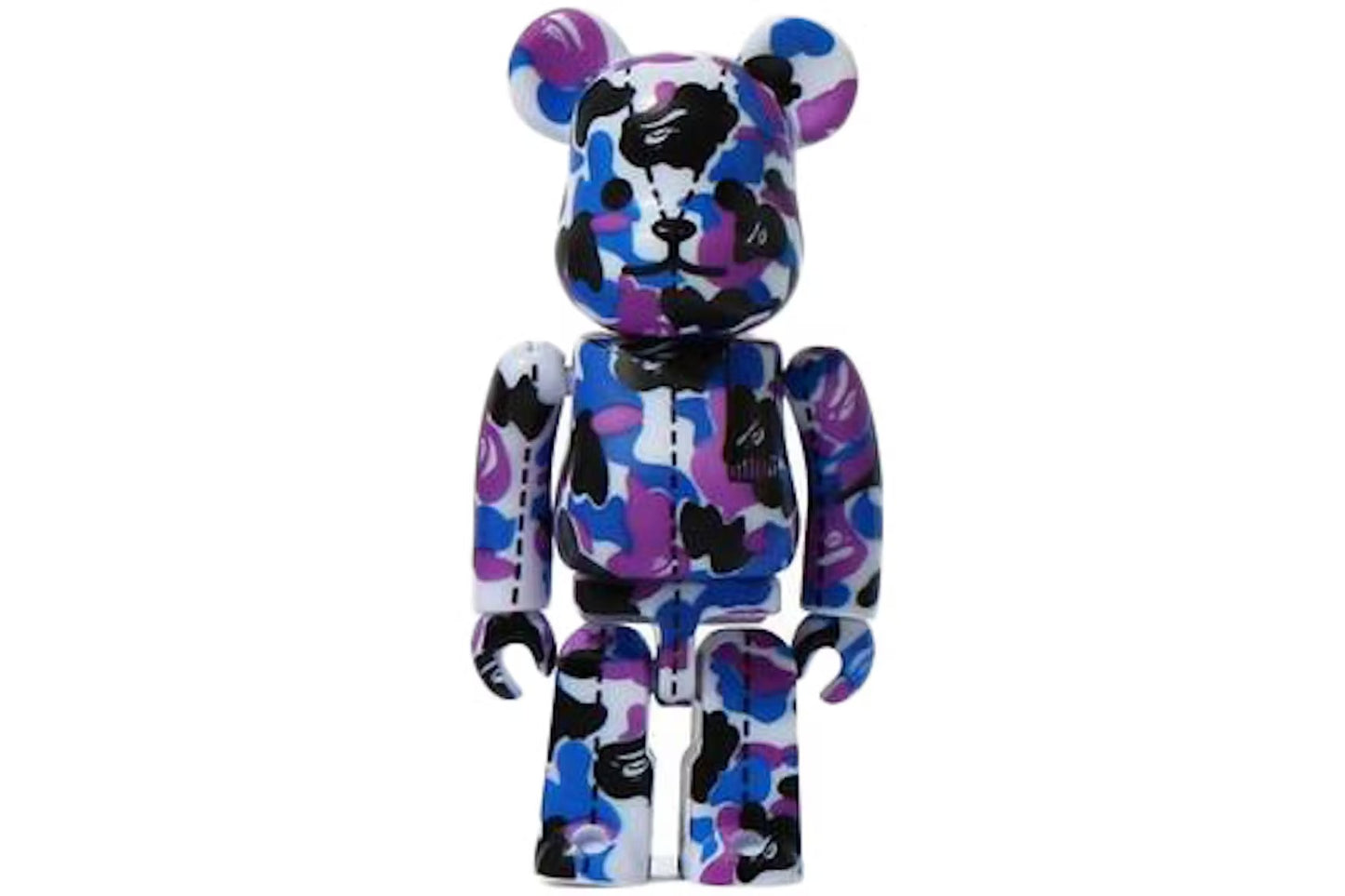 BEARBRICK X A BATHING APE 28TH ANNIVERSARY CAMO #2 100% - PURPLE/ BLUE/ BLACK