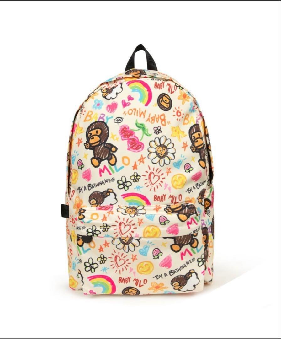 BABY MILO GRAFFITI DOODLE LARGE BACKPACK - IVORY