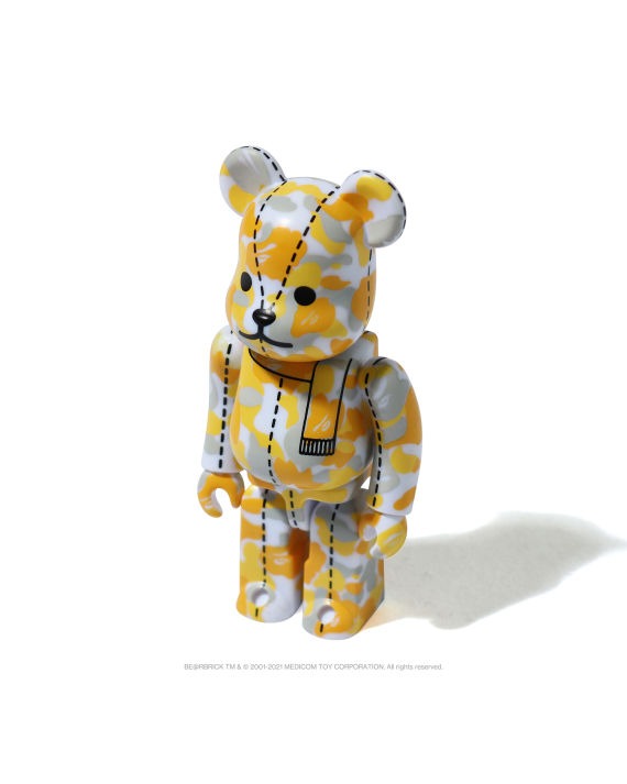 BEARBRICK X A BATHING APE 28TH ANNIVERSARY CAMO #2 100% - GREY/ YELLOW