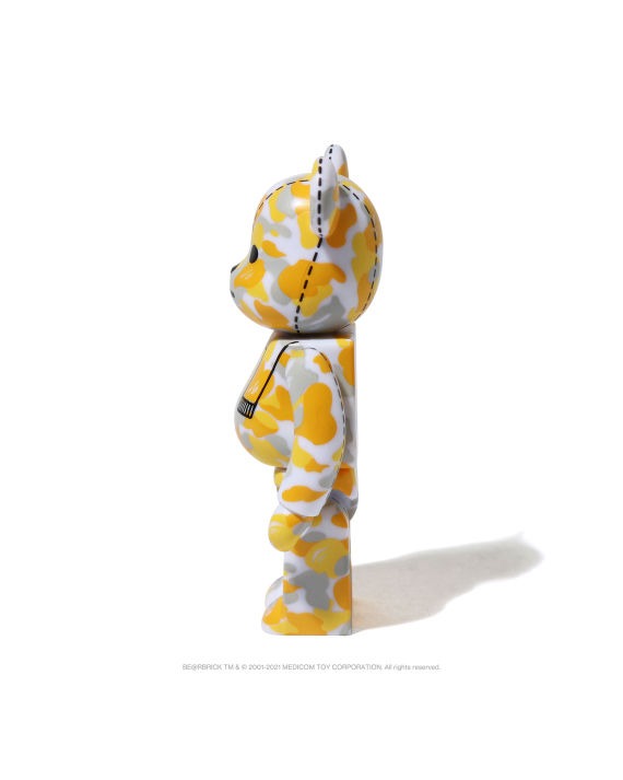 BEARBRICK X A BATHING APE 28TH ANNIVERSARY CAMO #2 100% - GREY/ YELLOW