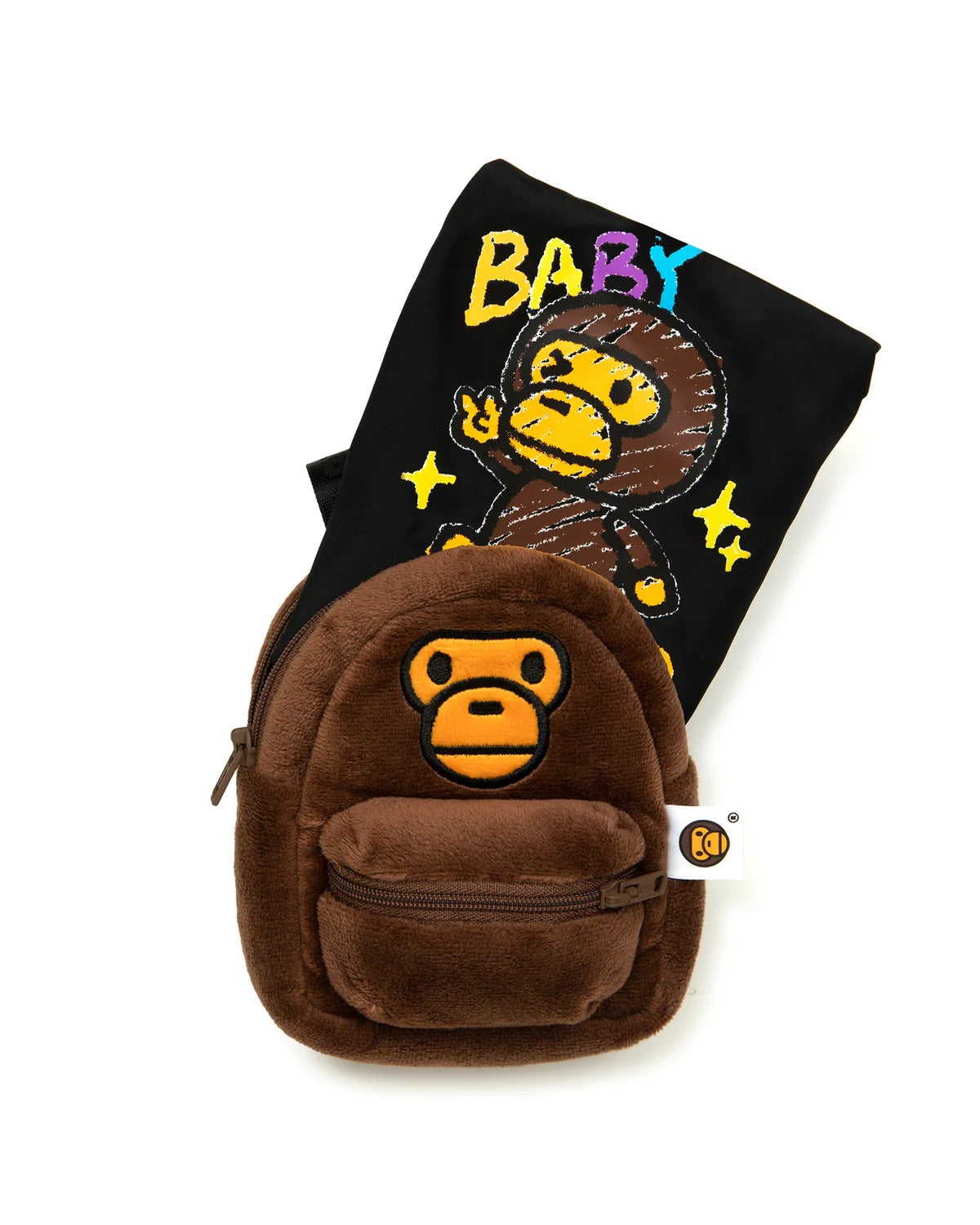 BABY MILO KEYCHAIN ECO RECYCLE TOTE BAG CRAYON STYLE GRAPHIC BLACK