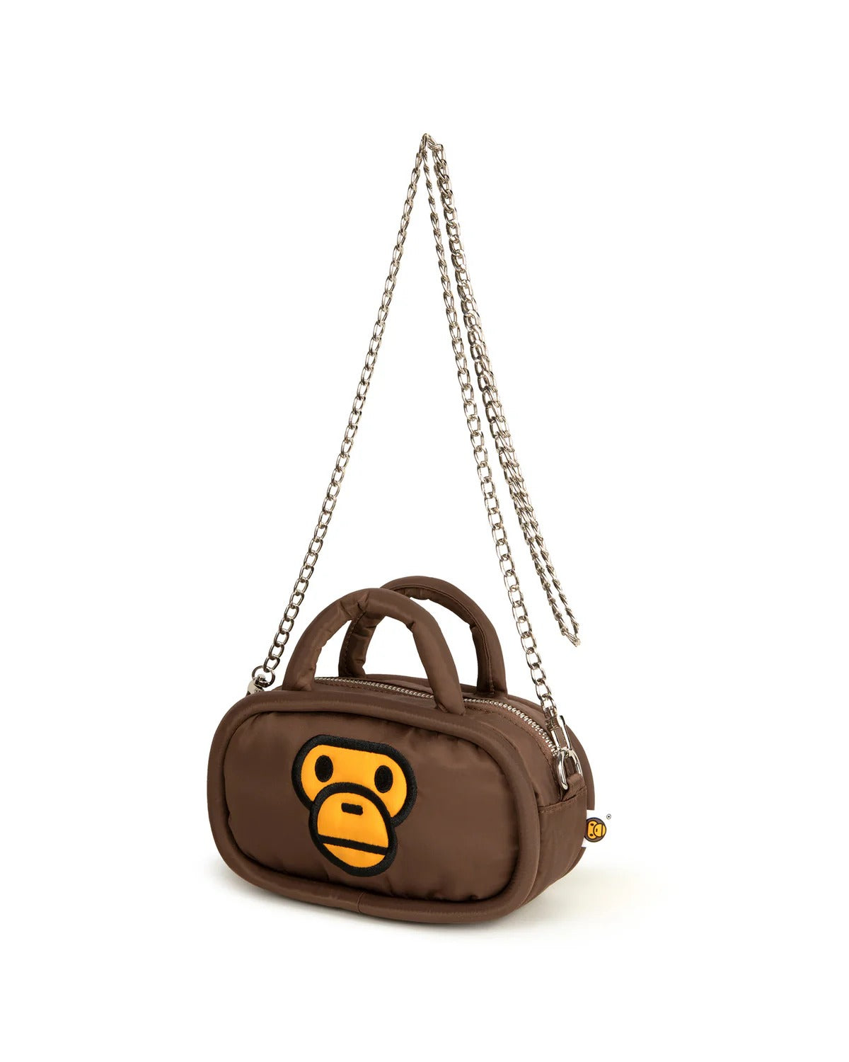 BAPE BABY MILO PLUSH DOLL CHAIN SMALL CROSS SHOULDER BAG - BROWN/YELLOW MONKEY FACE