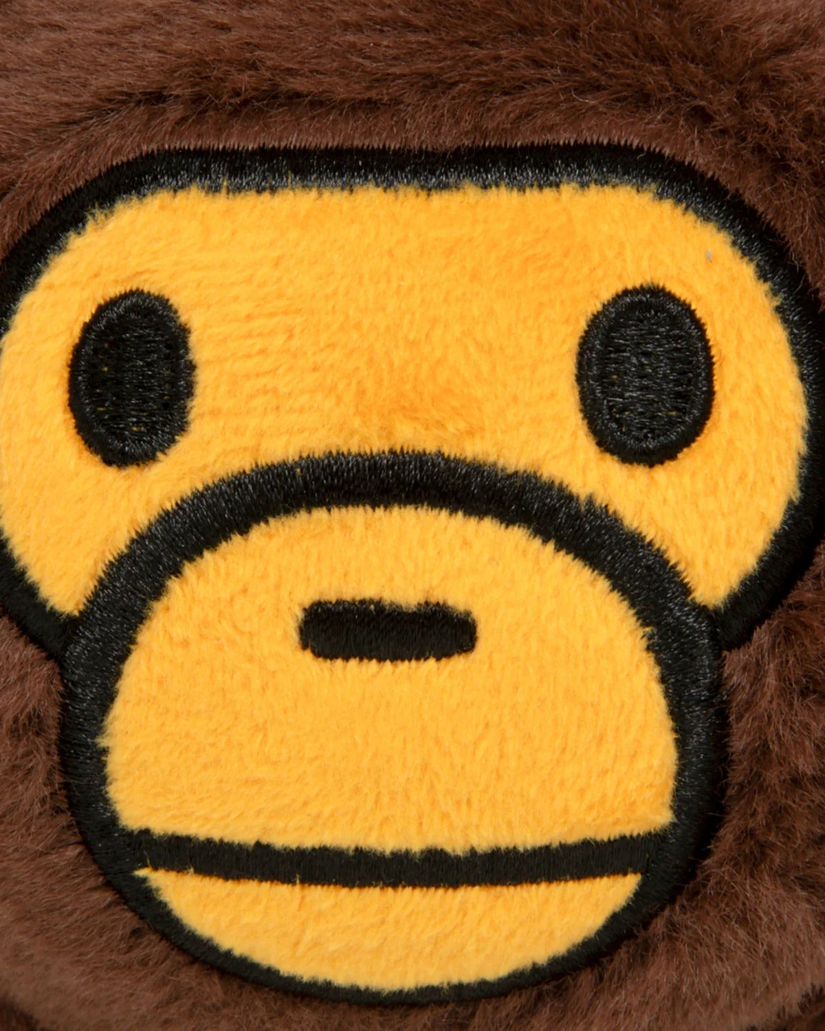BAPE BABY MILO PLUSH DOLL CHAIN MINI CROSS SHOULDER BAG - BROWN/YELLOW MONKEY FACE