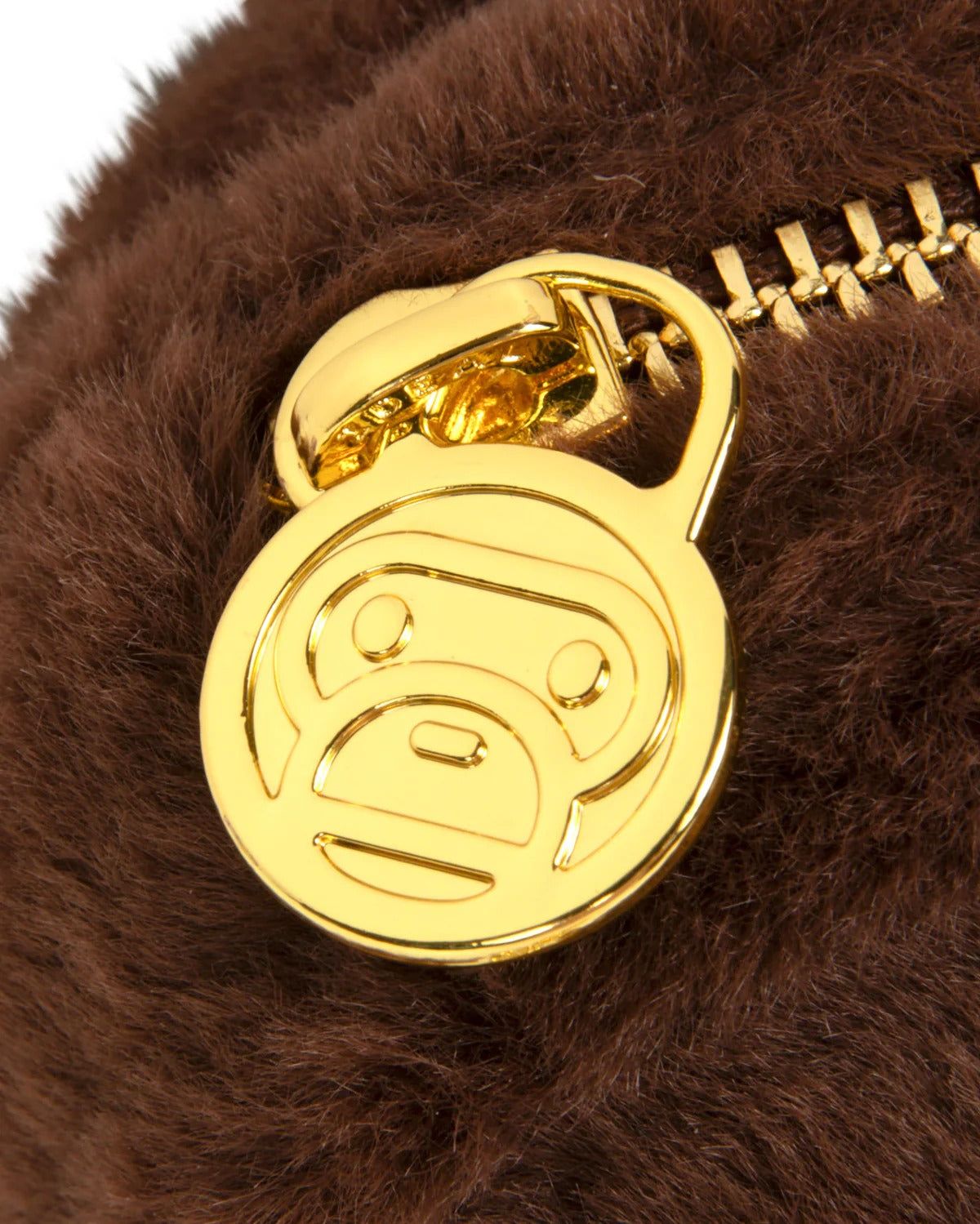 BAPE BABY MILO PLUSH DOLL CHAIN MINI CROSS SHOULDER BAG - BROWN/YELLOW MONKEY FACE