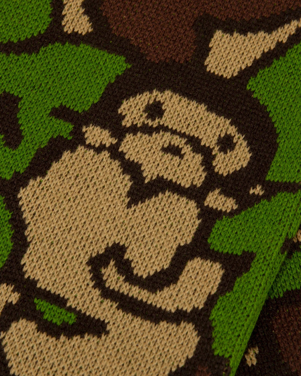 BABY MILO SCARF ALL-OVER MILO FACE PRINT CAMO GREEN