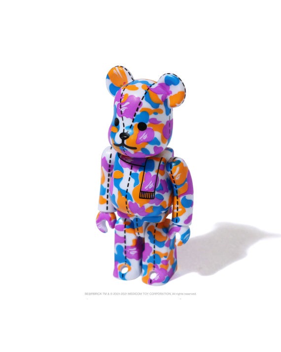 BEARBRICK X A BATHING APE 28TH ANNIVERSARY CAMO #2 100% - PURPLE/ BLUE/ ORANGE