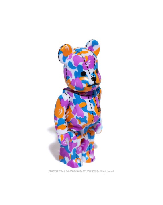 BEARBRICK X A BATHING APE 28TH ANNIVERSARY CAMO #2 100% - PURPLE/ BLUE/ ORANGE
