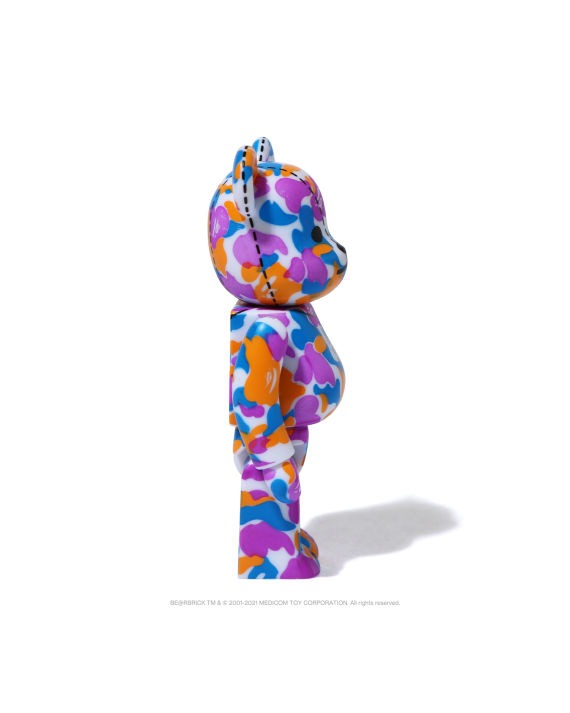 BEARBRICK X A BATHING APE 28TH ANNIVERSARY CAMO #2 100% - PURPLE/ BLUE/ ORANGE