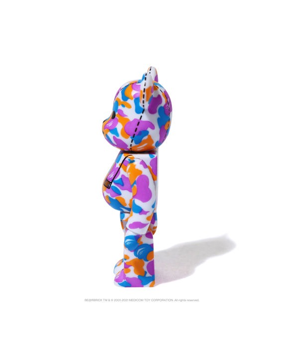 BEARBRICK X A BATHING APE 28TH ANNIVERSARY CAMO #2 100% - PURPLE/ BLUE/ ORANGE