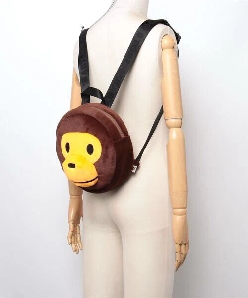 BAPE BABY MILO FACE PLUSH BACKPACK - BROWN